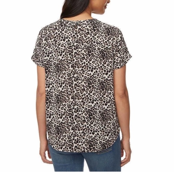 Buffalo David Bitton Relaxed Short Sleeve Blouse in Black and Brown - Picture 5 of 5